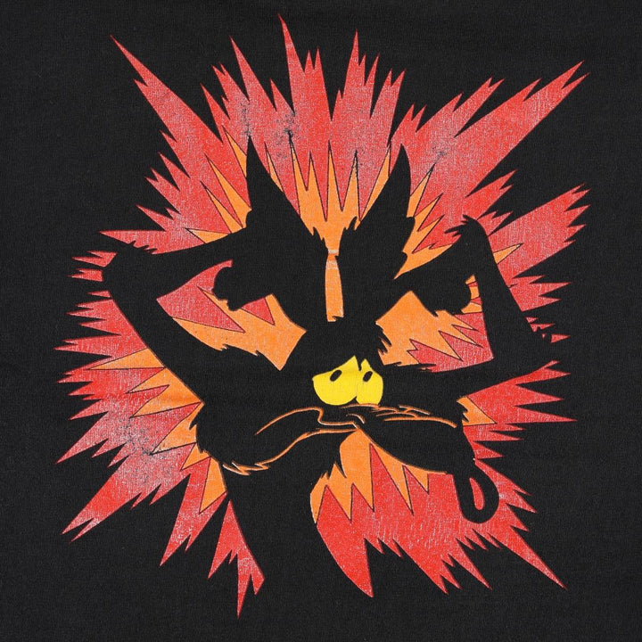90'S TAG Looney Tunes Wile E. Coyote Character Print T-Shirt, Made in USA, Women's Size M (approx.), Vintage cotton black type Vintage Second Hand