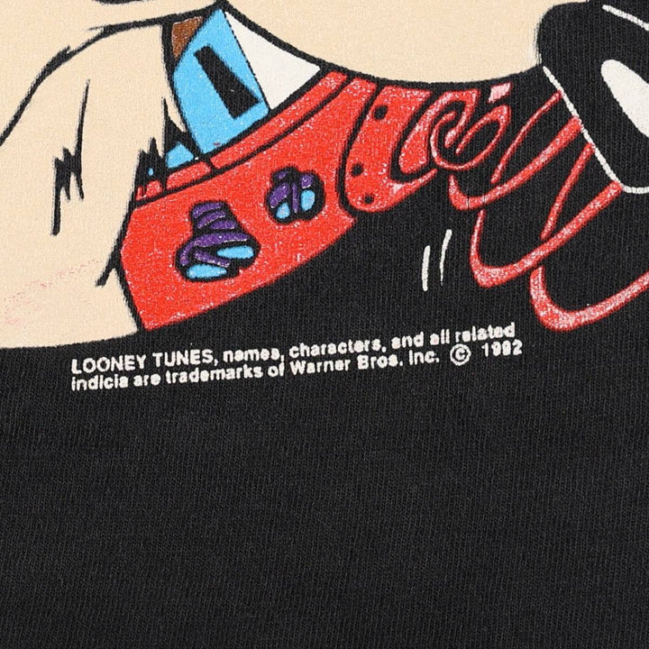 90'S TAG Looney Tunes Wile E. Coyote Character Print T-Shirt, Made in USA, Women's Size M (approx.), Vintage cotton black type Vintage Second Hand