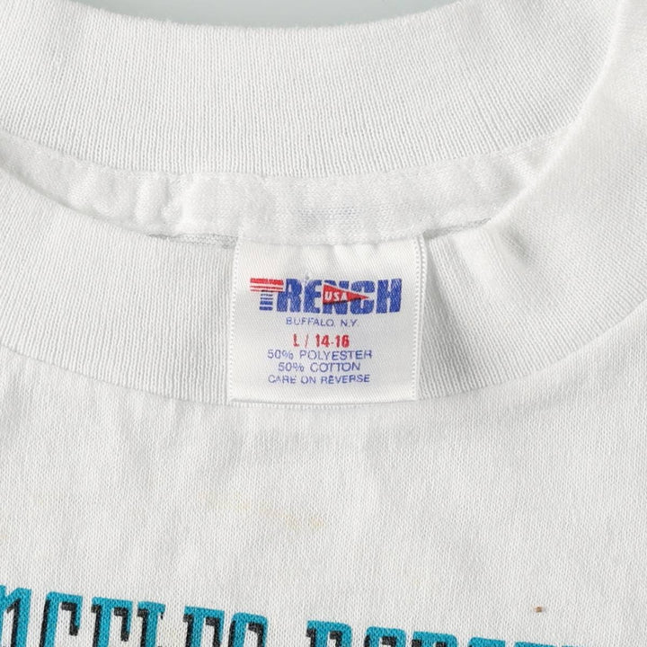 90'S TRENCH Los Angeles Dodgers sports print T-shirt, Made in USA, Women's size S (approx.), Vintage polyester white type Vintage Second Hand