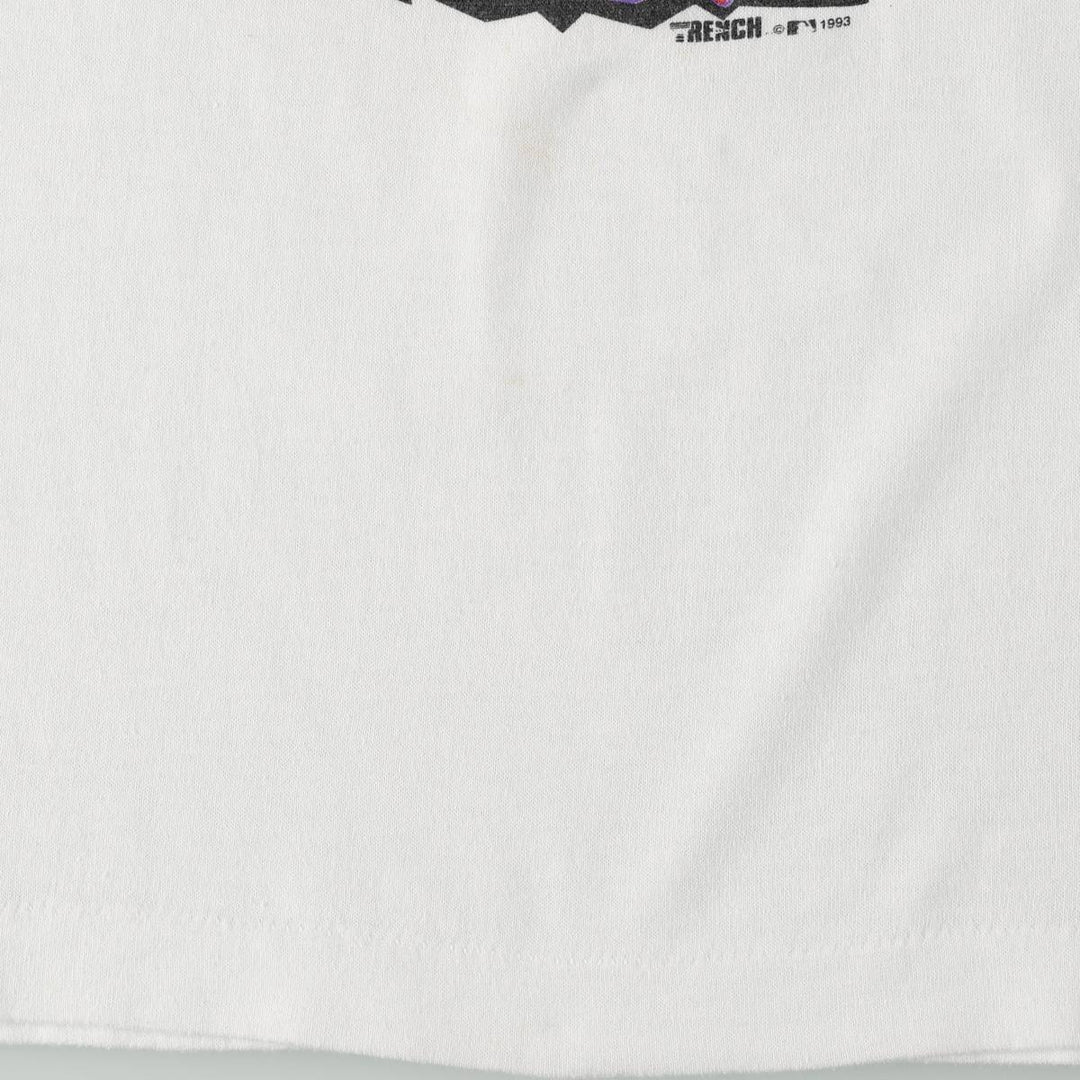 90'S TRENCH Los Angeles Dodgers sports print T-shirt, Made in USA, Women's size S (approx.), Vintage polyester white type Vintage Second Hand