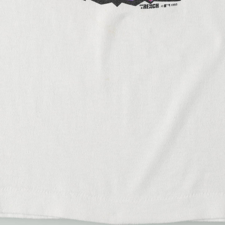 90'S TRENCH Los Angeles Dodgers sports print T-shirt, Made in USA, Women's size S (approx.), Vintage polyester white type Vintage Second Hand