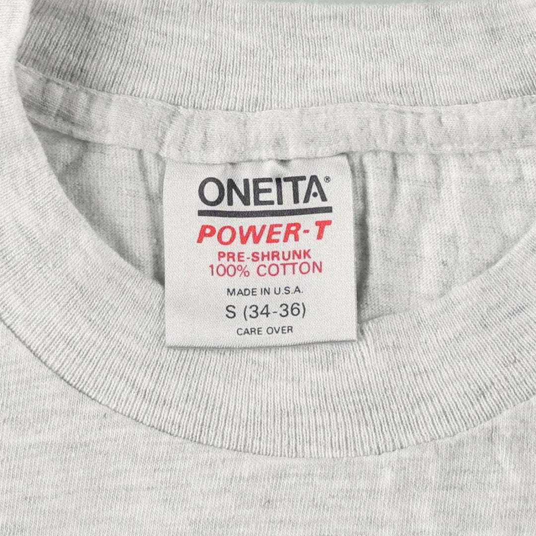 90'S ONEITA Cannes International Film Festival Print T-Shirt, Made in USA, Men's Size S (Equivalent), Vintage cotton gray type Vintage Second Hand