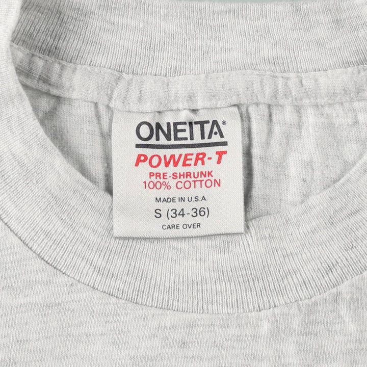90'S ONEITA Cannes International Film Festival Print T-Shirt, Made in USA, Men's Size S (Equivalent), Vintage cotton gray type Vintage Second Hand