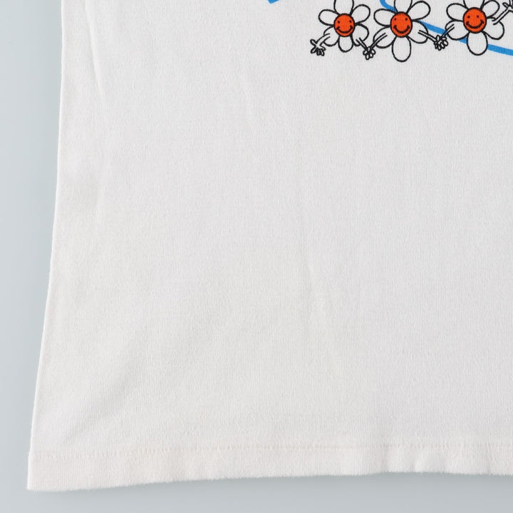 Printed T-shirt, Italian-made, Women's size S (approx.), Vintage cotton white type Vintage Second Hand