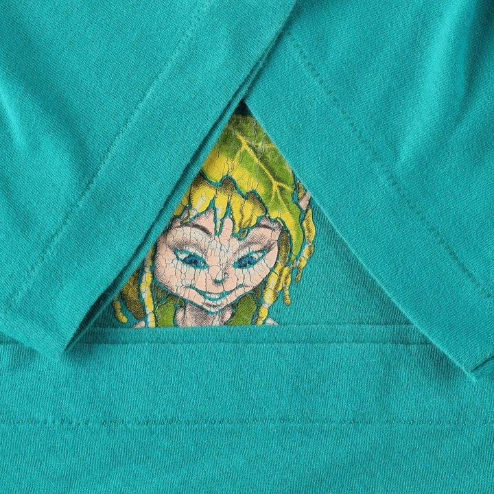 Vintage Printed T-shirt, Women's Size S unclear turquoise blue Vintage Second Hand