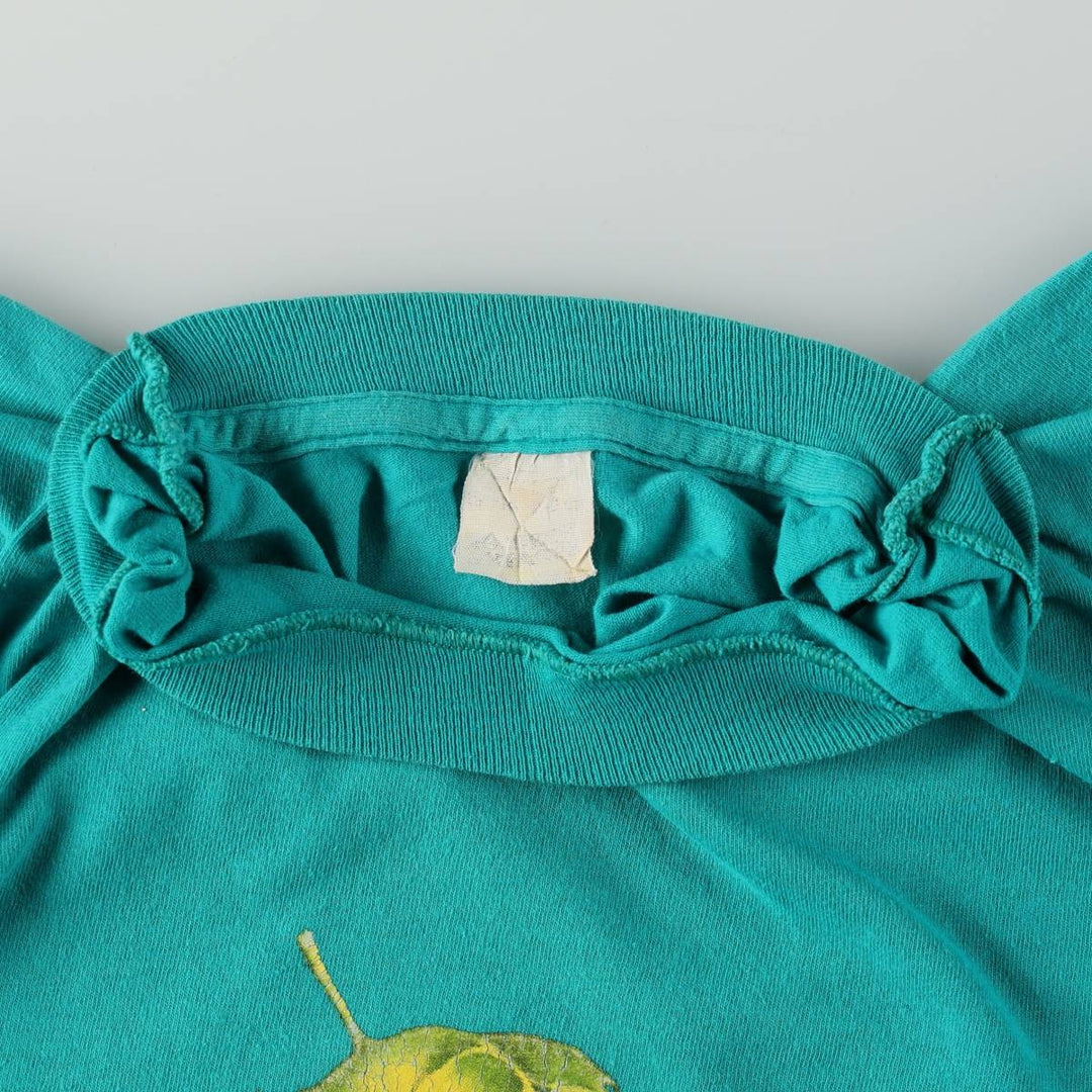 Vintage Printed T-shirt, Women's Size S unclear turquoise blue Vintage Second Hand