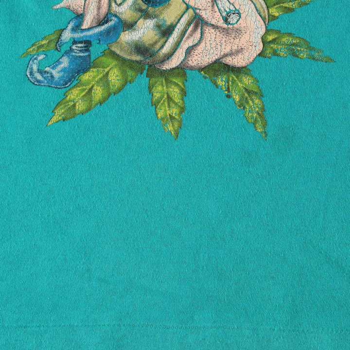 Vintage Printed T-shirt, Women's Size S unclear turquoise blue Vintage Second Hand