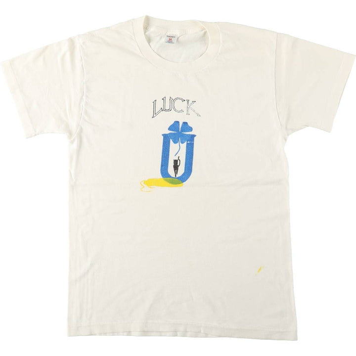 80s-90'S JOCKEY print T-shirt, Made in USA, Men's size M (approx.), Vintage cotton white type Vintage Second Hand