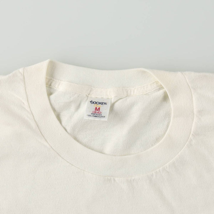 80s-90'S JOCKEY print T-shirt, Made in USA, Men's size M (approx.), Vintage cotton white type Vintage Second Hand