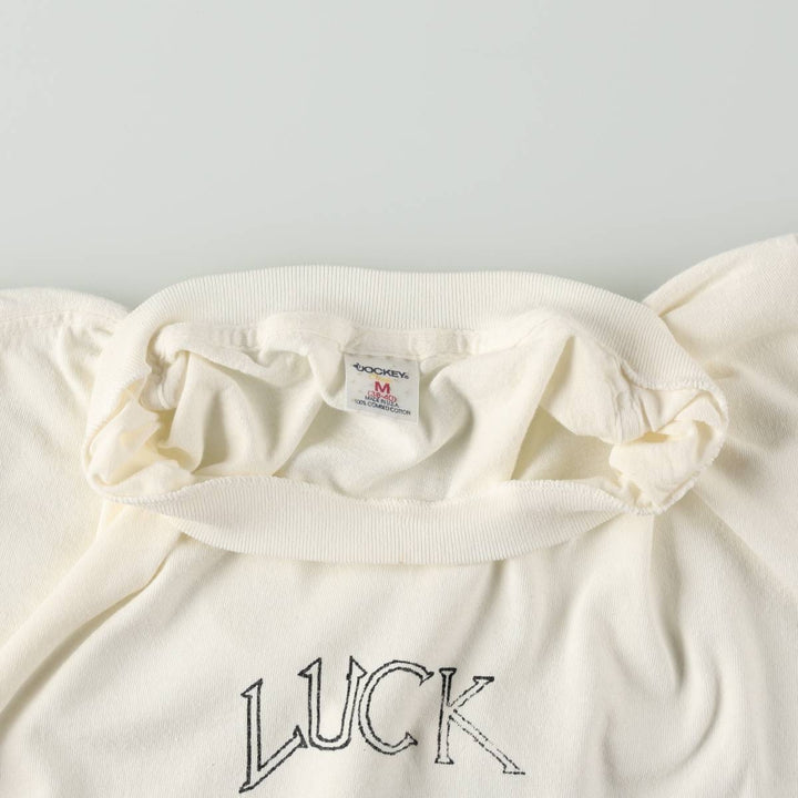 80s-90'S JOCKEY print T-shirt, Made in USA, Men's size M (approx.), Vintage cotton white type Vintage Second Hand
