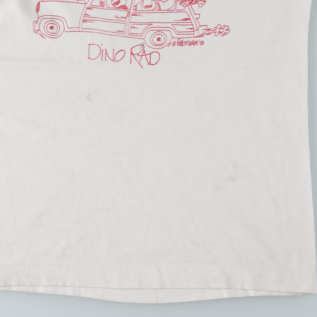 80'S printed T-shirt, women's size S equivalent, vintage. unclear white type Vintage Second Hand