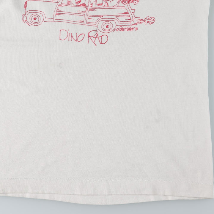 80'S printed T-shirt, women's size S equivalent, vintage. unclear white type Vintage Second Hand