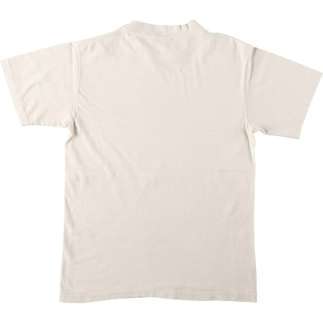 70'S Hanes BEEFY-T Triangle Tag Trompe-l'oeil T-Shirt, Made in USA, Men's Size M (Equivalent), Vintage cotton white type Vintage Second Hand