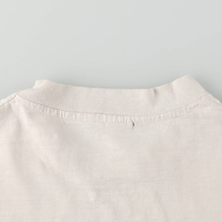 70'S Hanes BEEFY-T Triangle Tag Trompe-l'oeil T-Shirt, Made in USA, Men's Size M (Equivalent), Vintage cotton white type Vintage Second Hand