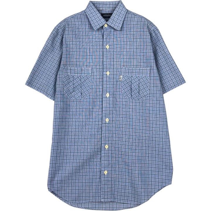 Levi's LEVI STRAUSS & CO. Short-Sleeve Check Shirt, Men's Size S (approx.) unclear blue type Vintage Second Hand