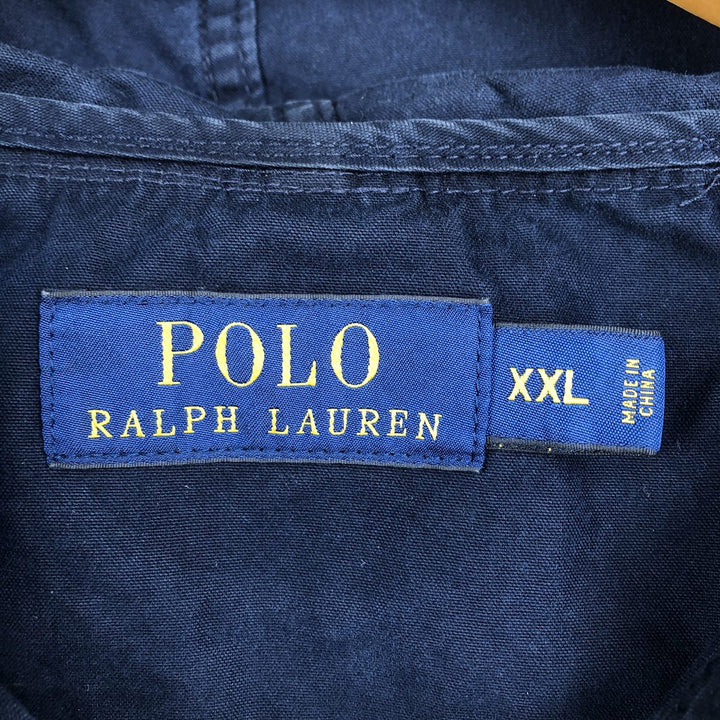 Ralph Lauren POLO RALPH LAUREN cotton hoodie, men's size XXL cotton navy blue type Vintage Second Hand