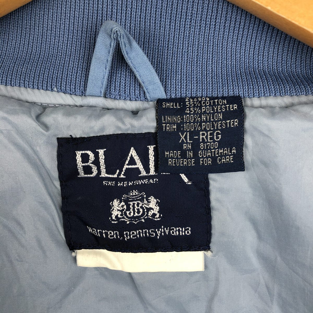90'S BLAIR Two-Tone Derby Jacket Cup Shoulder Jacket Men's XL Equivalent Vintage cotton Blue type light blue Vintage Second Hand