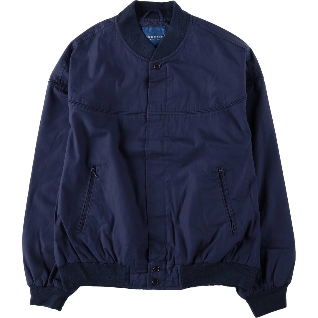 80s-90'S Town Craft Derby Jacket Cup Shoulder Jacket Men's Size L cotton navy blue type Vintage Second Hand