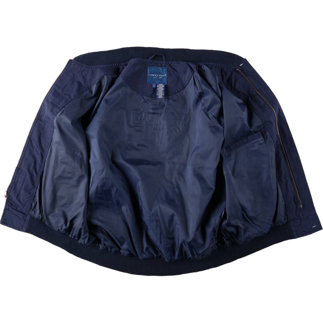 80s-90'S Town Craft Derby Jacket Cup Shoulder Jacket Men's Size L cotton navy blue type Vintage Second Hand