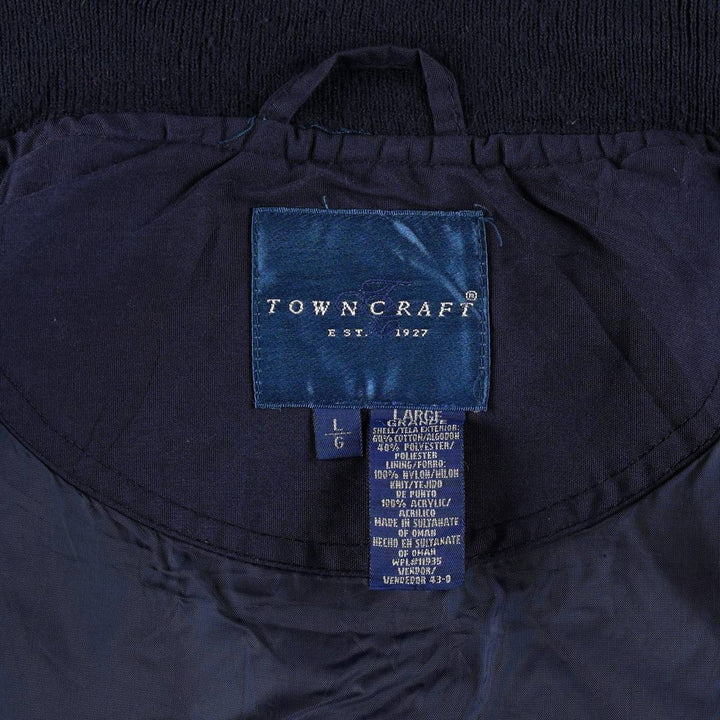 80s-90'S Town Craft Derby Jacket Cup Shoulder Jacket Men's Size L cotton navy blue type Vintage Second Hand