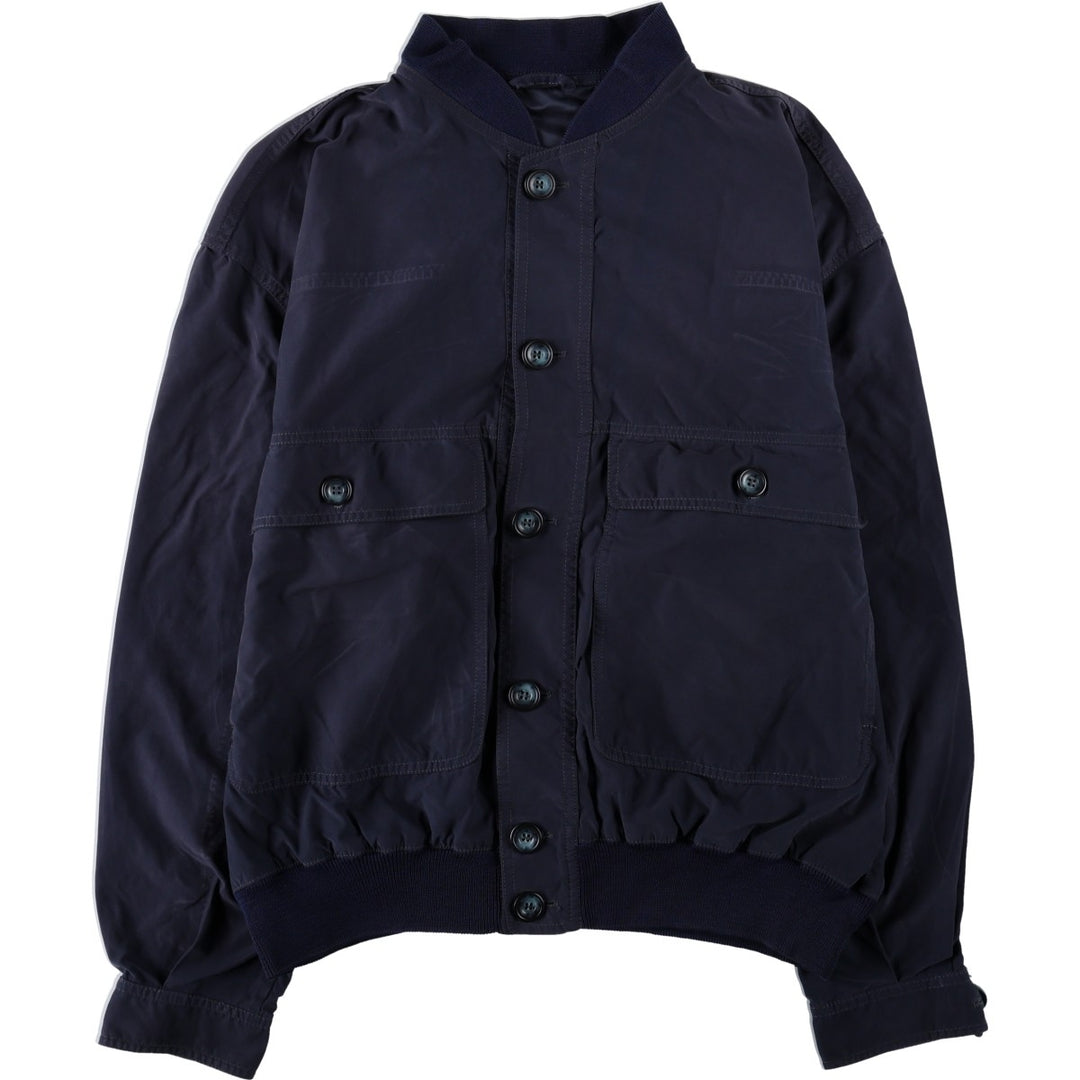 forall Blouson, Italian-made, Men's XL equivalent, Vintage polyester navy blue type Vintage Second Hand