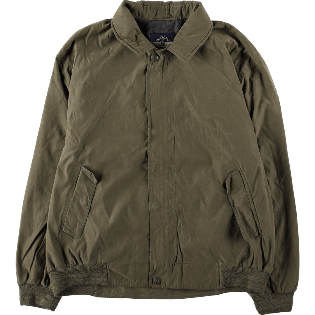 Dockers collared blouson, men's size XL. polyester Khaki type Vintage Second Hand