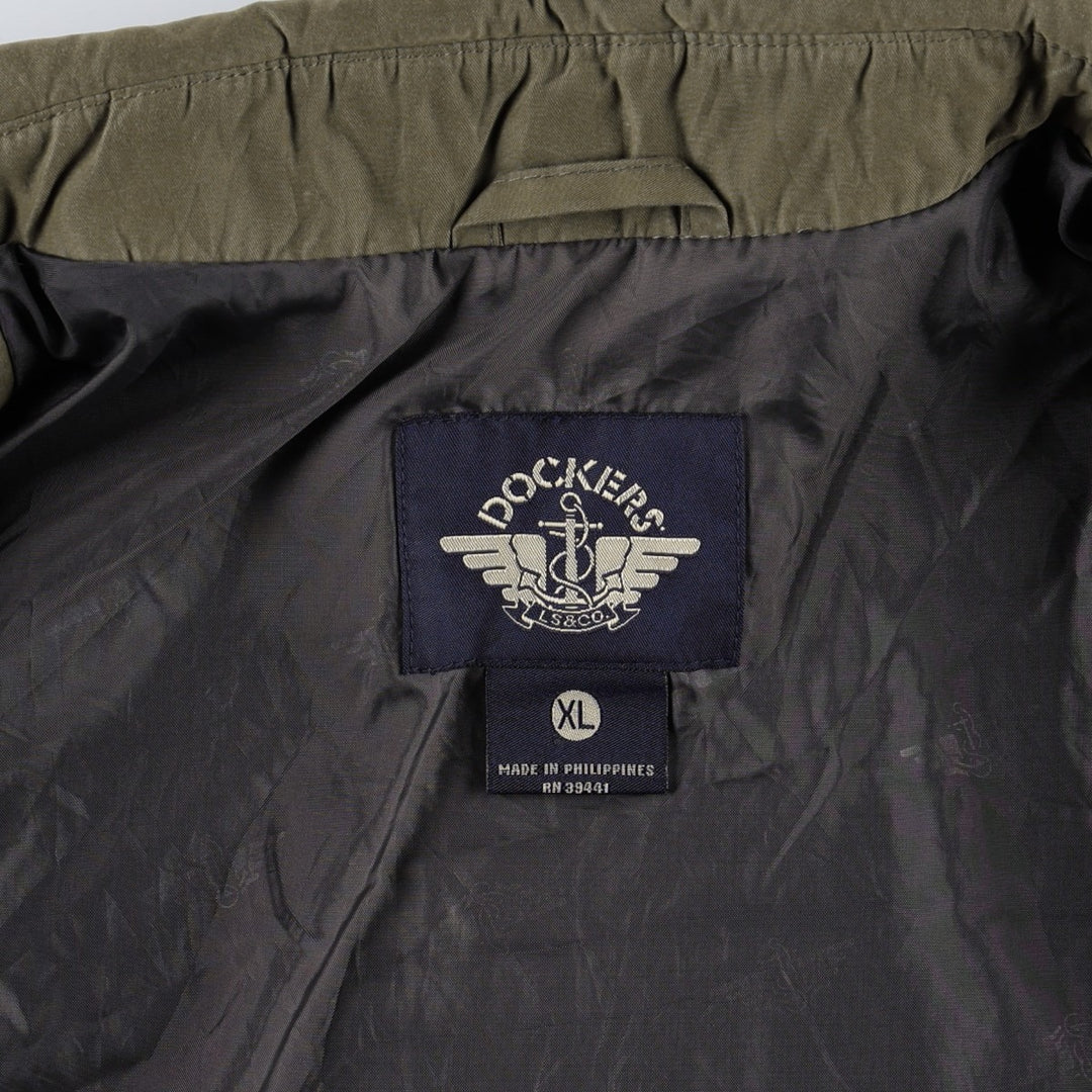 Dockers collared blouson, men's size XL. polyester Khaki type Vintage Second Hand