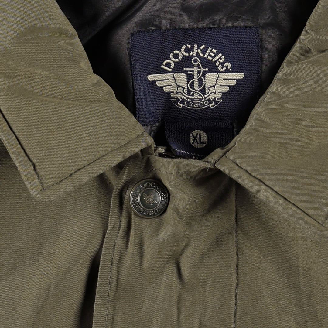 Dockers collared blouson, men's size XL. polyester Khaki type Vintage Second Hand