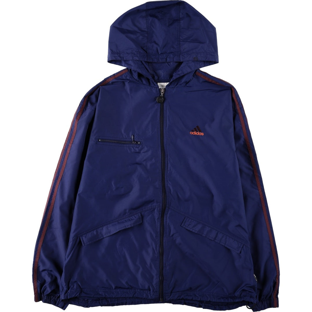 1990'S Adidas windbreaker, men's size L (approx.) polyester navy blue type Vintage Second Hand