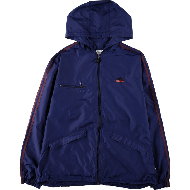 1990'S Adidas windbreaker, men's size L (approx.) polyester navy blue type Vintage Second Hand
