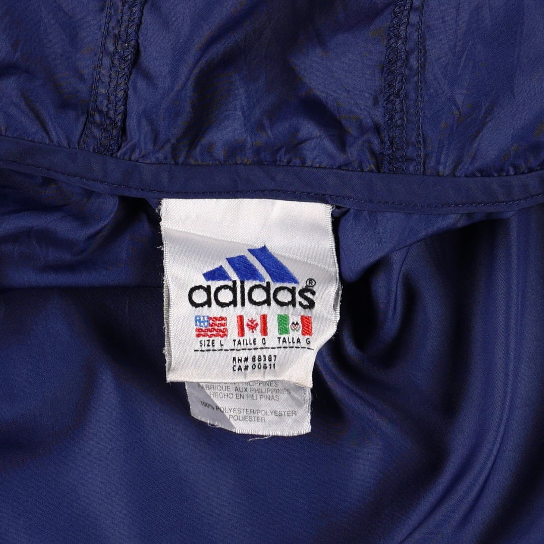 1990'S Adidas windbreaker, men's size L (approx.) polyester navy blue type Vintage Second Hand