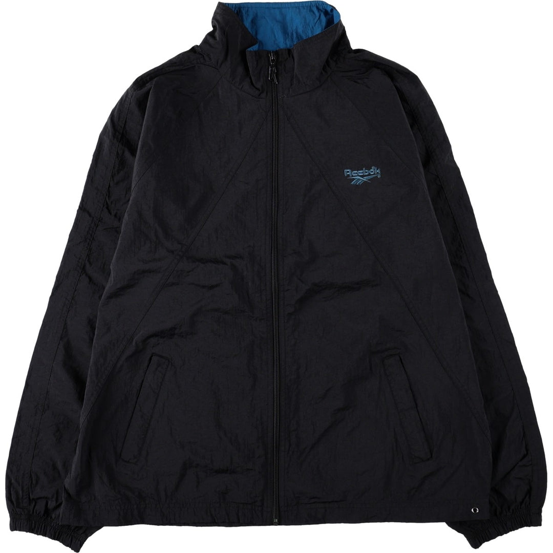90'S Reebok nylon jacket, men's size L, vintage Nylon black type Vintage Second Hand