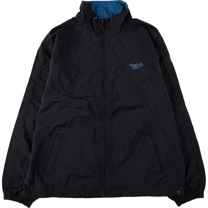 90'S Reebok nylon jacket, men's size L, vintage Nylon black type Vintage Second Hand