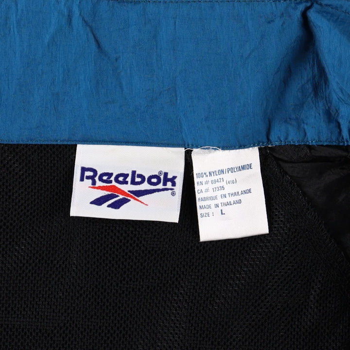 90'S Reebok nylon jacket, men's size L, vintage Nylon black type Vintage Second Hand