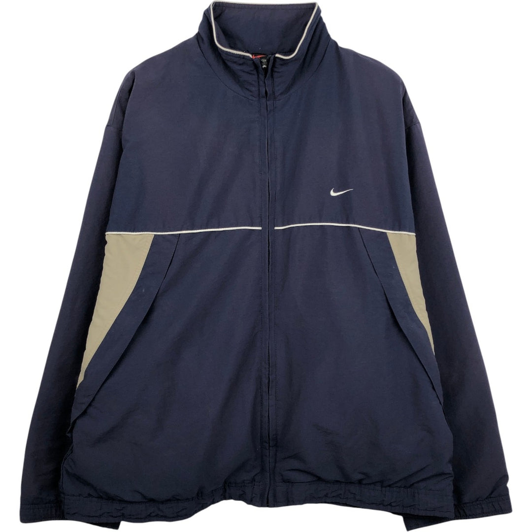 90s-00'S Nike Windbreaker, Men's Size L polyester navy blue type Vintage Second Hand