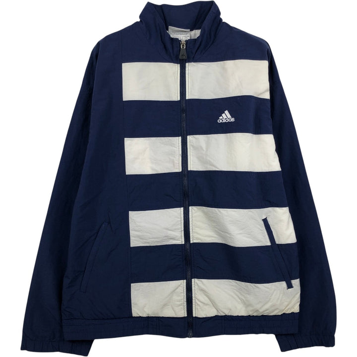 80s-90'S Adidas nylon jacket, men's size L (approx.) Nylon navy blue type Vintage Second Hand
