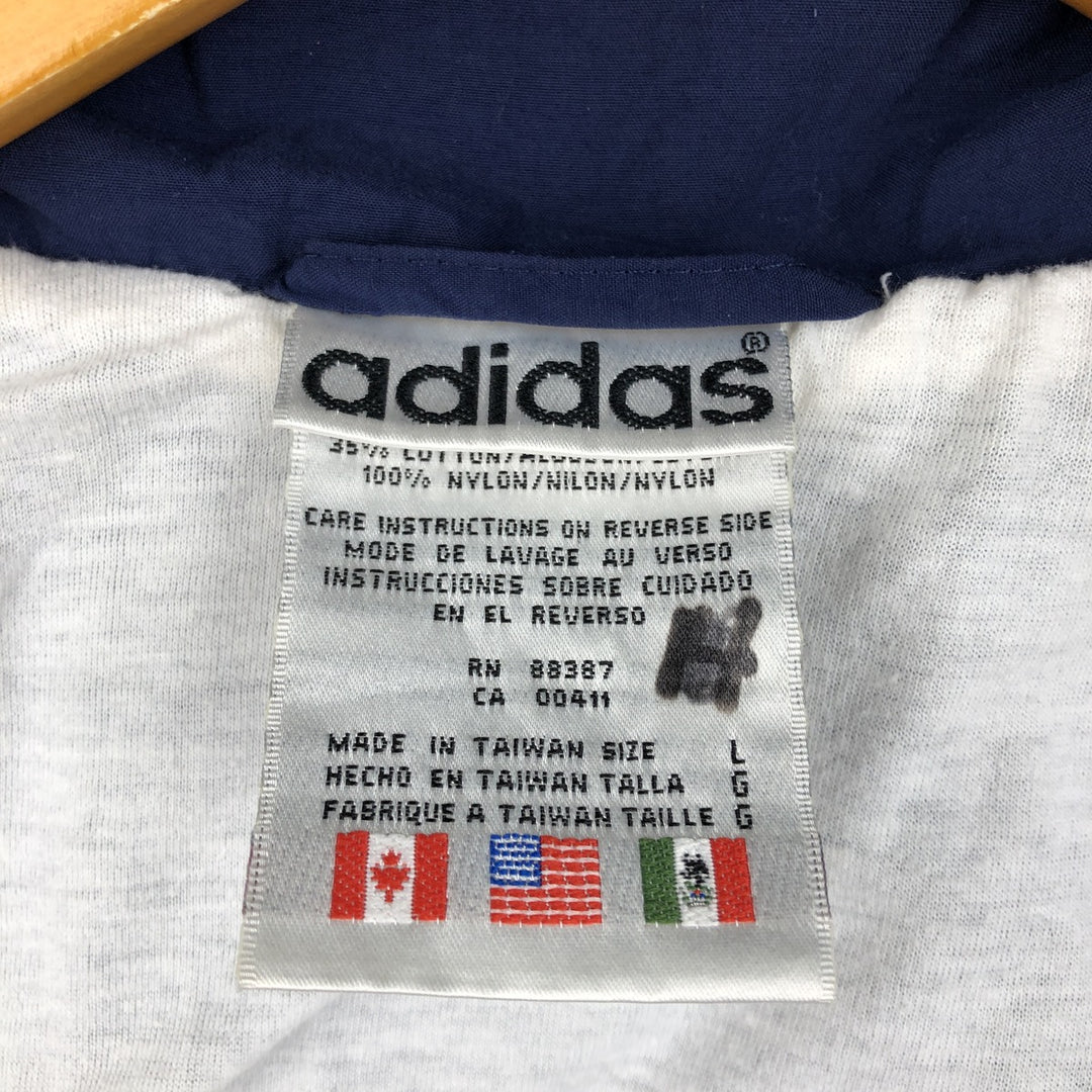 80s-90'S Adidas nylon jacket, men's size L (approx.) Nylon navy blue type Vintage Second Hand