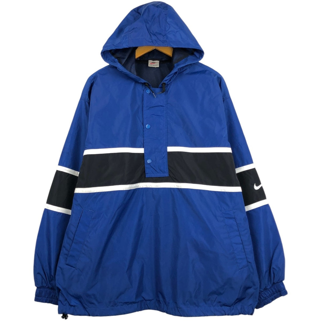 90'S Vintage Nike Anorak Parka, Men's Size L Nylon blue type Vintage Second Hand