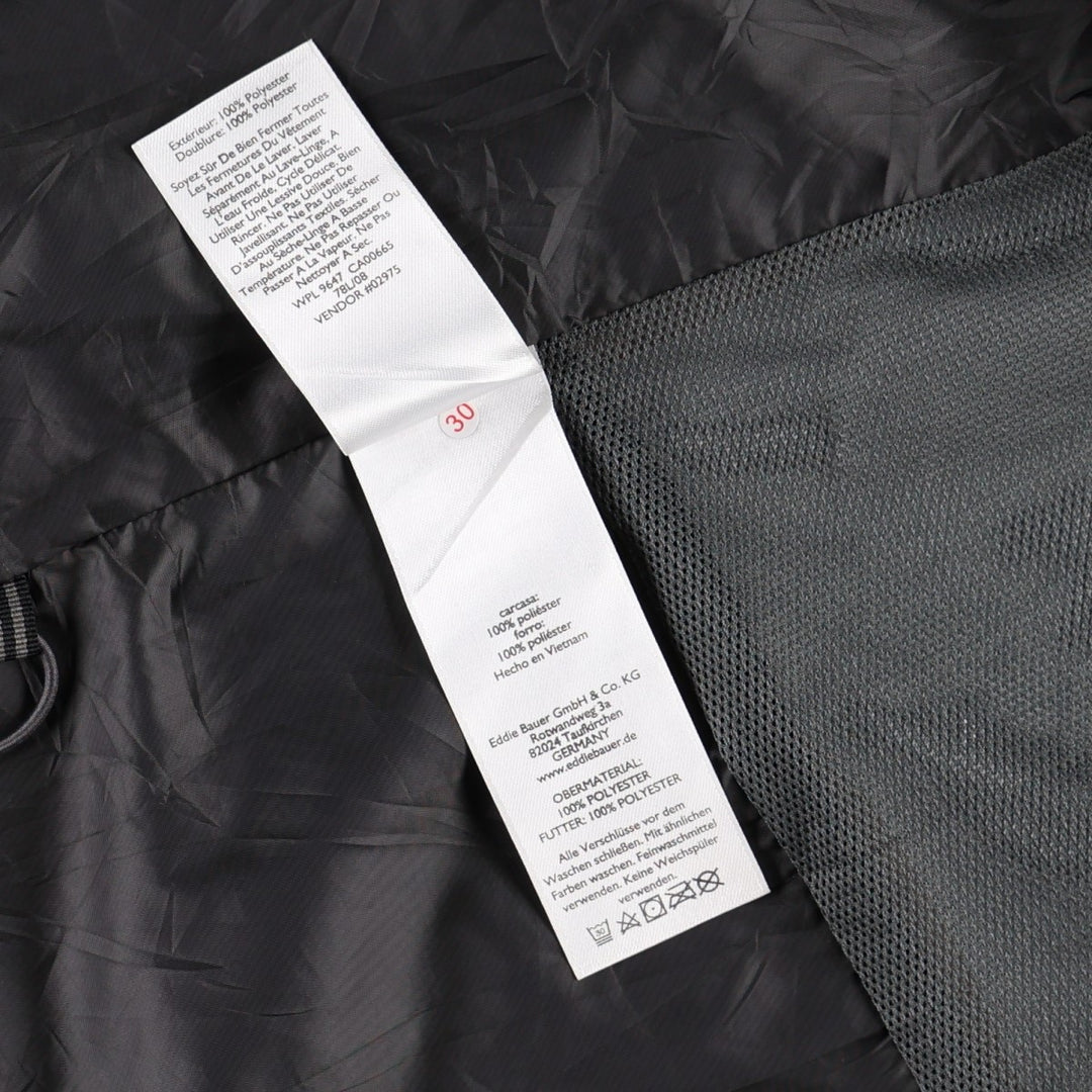 Eddie Bauer Mountain Parka Shell Jacket, Men's Size L polyester black type Vintage Second Hand
