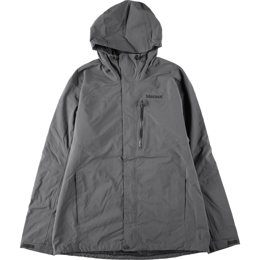 2000'S Marmot Mountain Parka Shell Jacket, Men's Size XL (approx.) Nylon Charcoal Vintage Second Hand