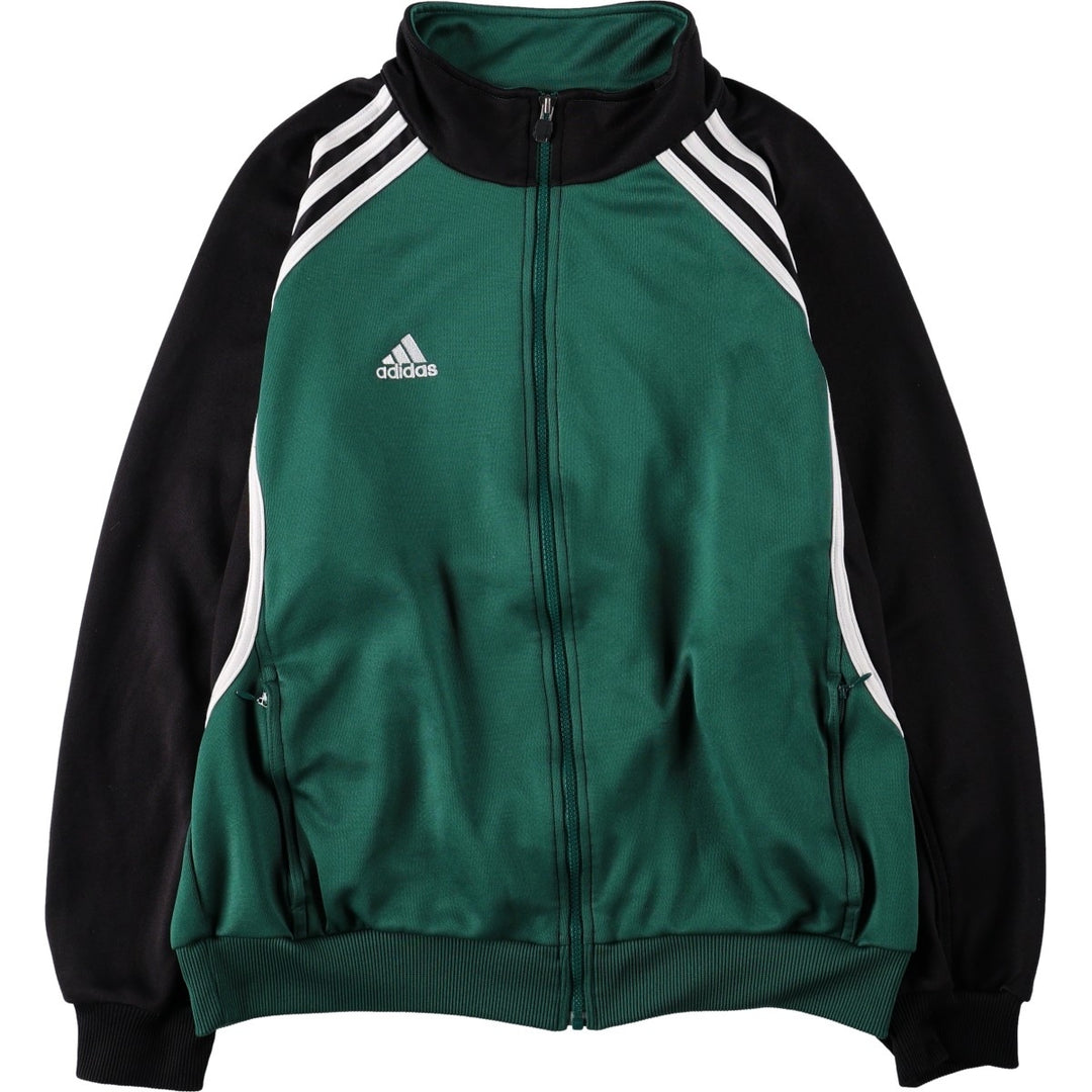 00'S adidas jersey track jacket, men's size M polyester Green type dark green Vintage Second Hand
