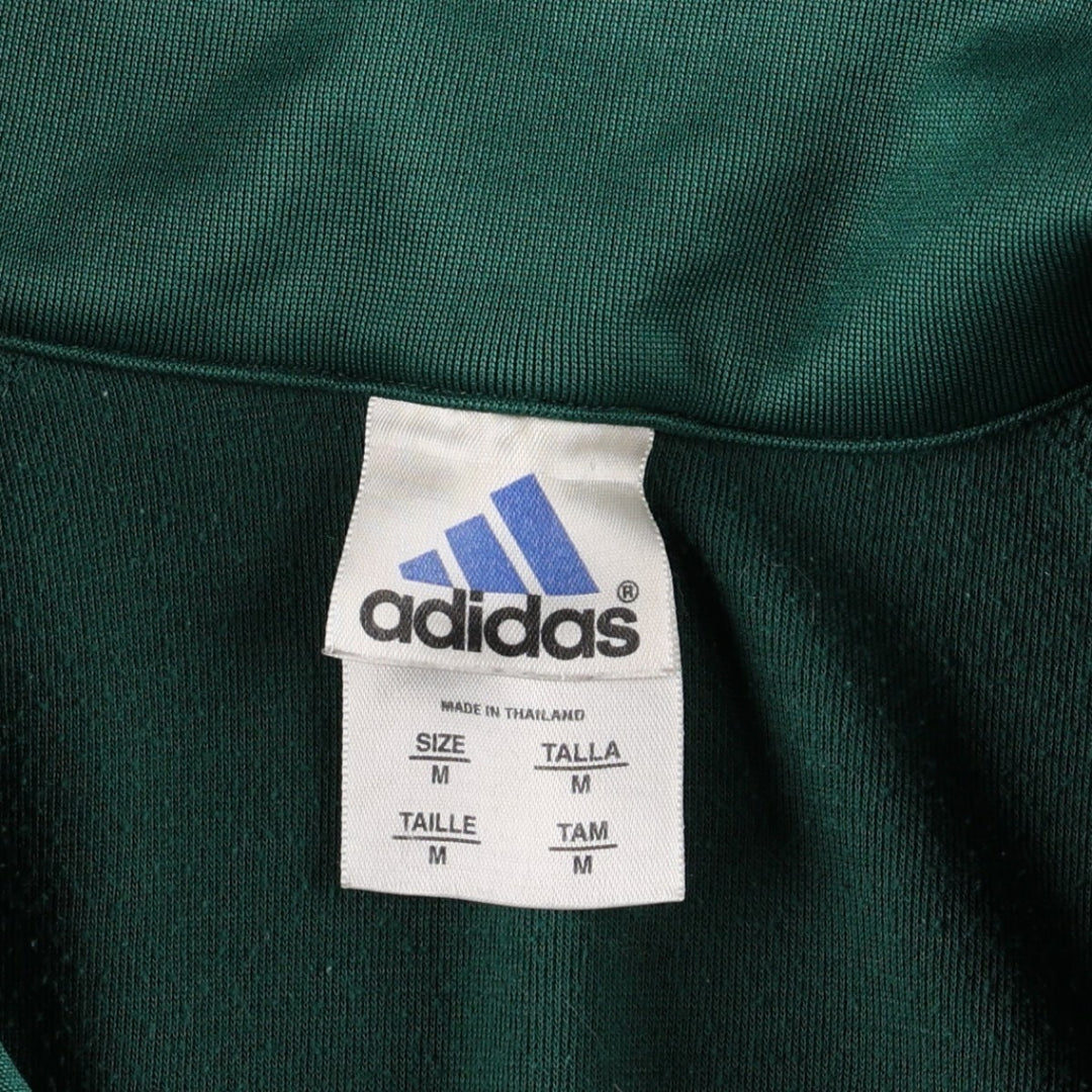 00'S adidas jersey track jacket, men's size M polyester Green type dark green Vintage Second Hand