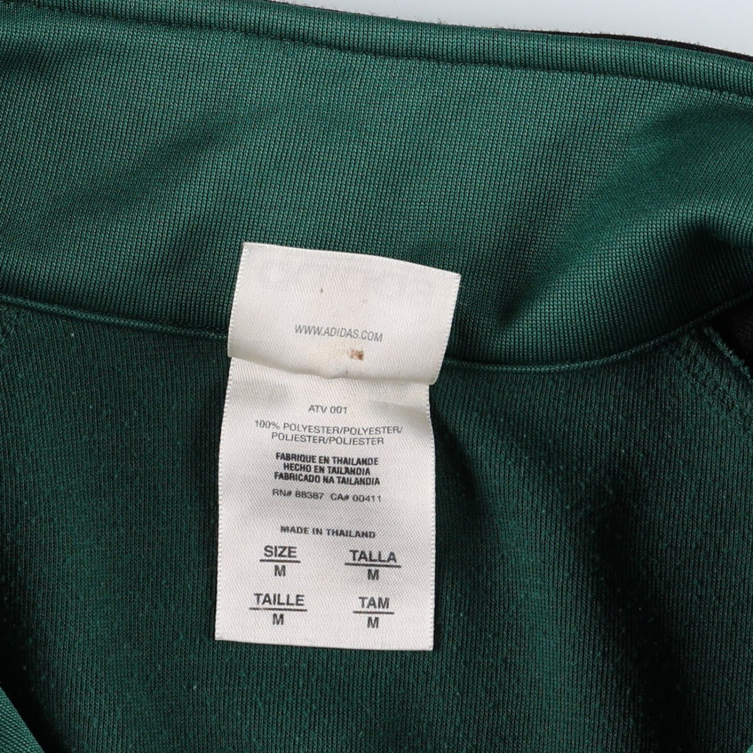 00'S adidas jersey track jacket, men's size M polyester Green type dark green Vintage Second Hand