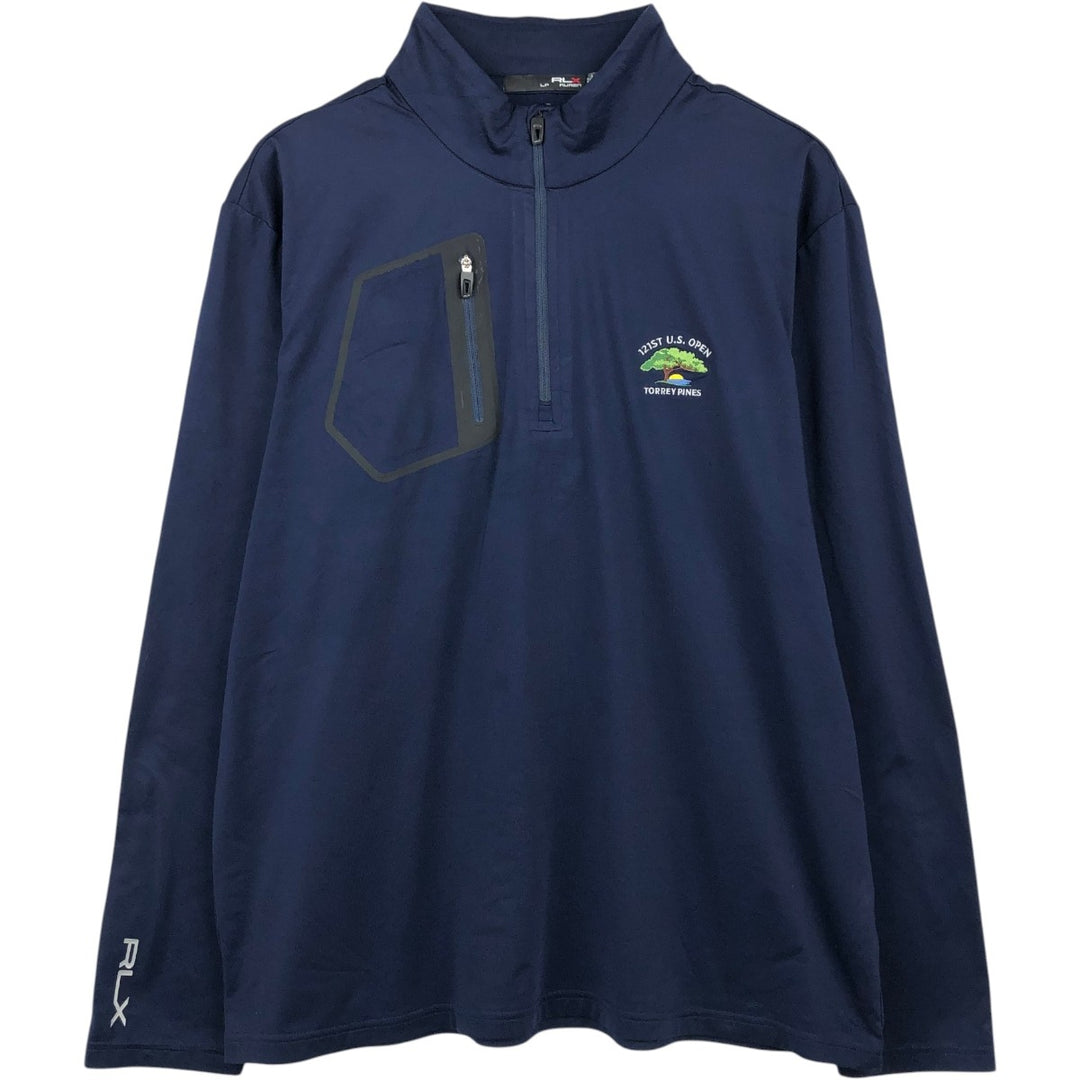 Ralph Lauren RLX (Ralph Lauren RLX) jersey pullover, men's size XL (approx.) polyester navy blue type Vintage Second Hand