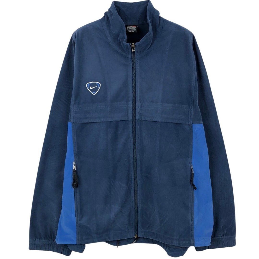 Nike TEAM Velour Track Jacket, Men's Size L (approx.) polyester navy blue type Vintage Second Hand