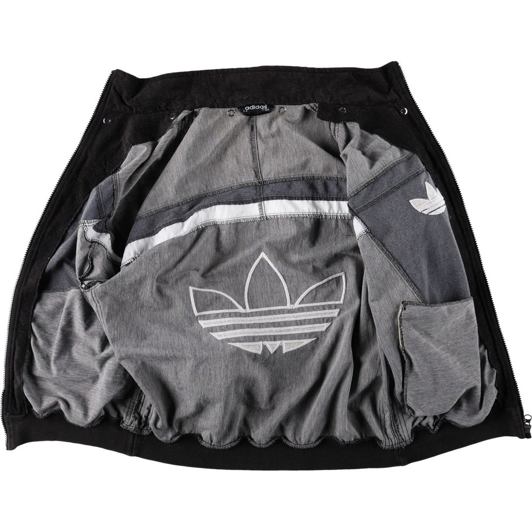 80s-90'S Adidas Trefoil Logo Velour Track Jacket, Women's Size L (approx.), Vintage unclear black type Vintage Second Hand