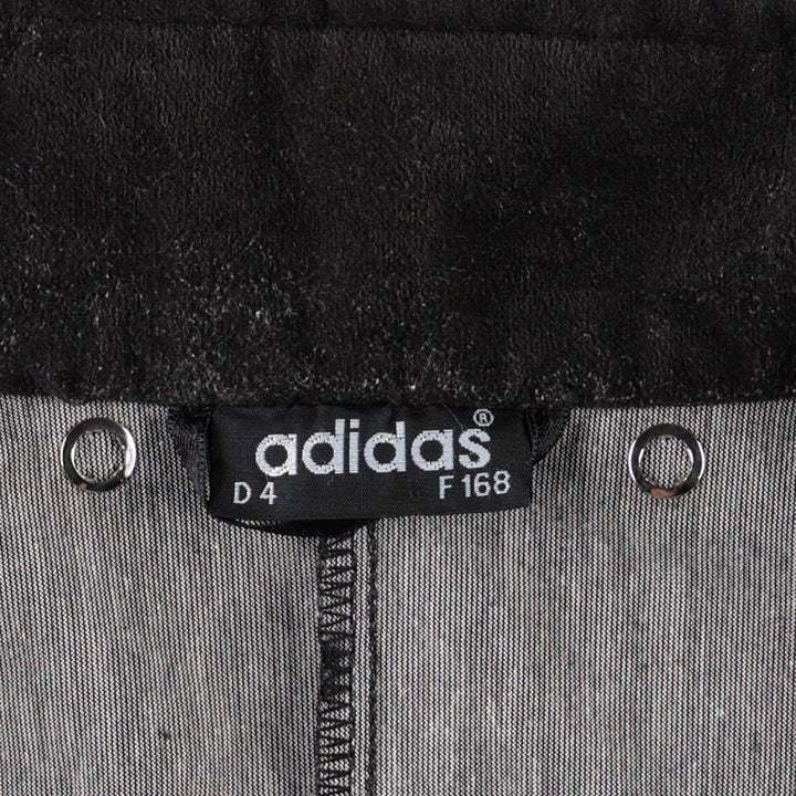 80s-90'S Adidas Trefoil Logo Velour Track Jacket, Women's Size L (approx.), Vintage unclear black type Vintage Second Hand