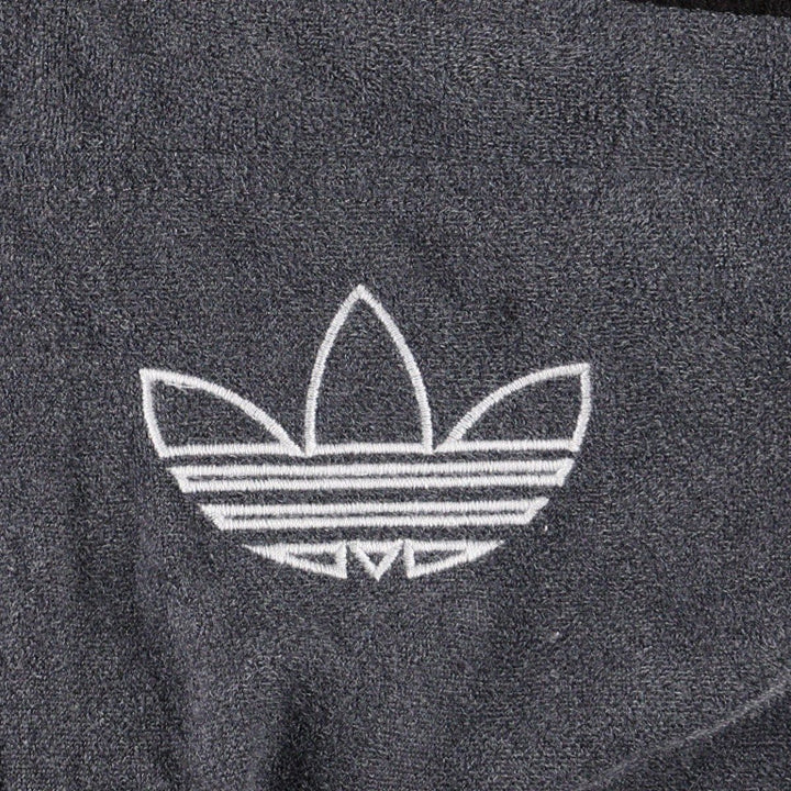 80s-90'S Adidas Trefoil Logo Velour Track Jacket, Women's Size L (approx.), Vintage unclear black type Vintage Second Hand