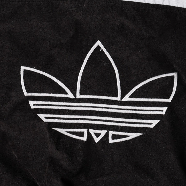 80s-90'S Adidas Trefoil Logo Velour Track Jacket, Women's Size L (approx.), Vintage unclear black type Vintage Second Hand