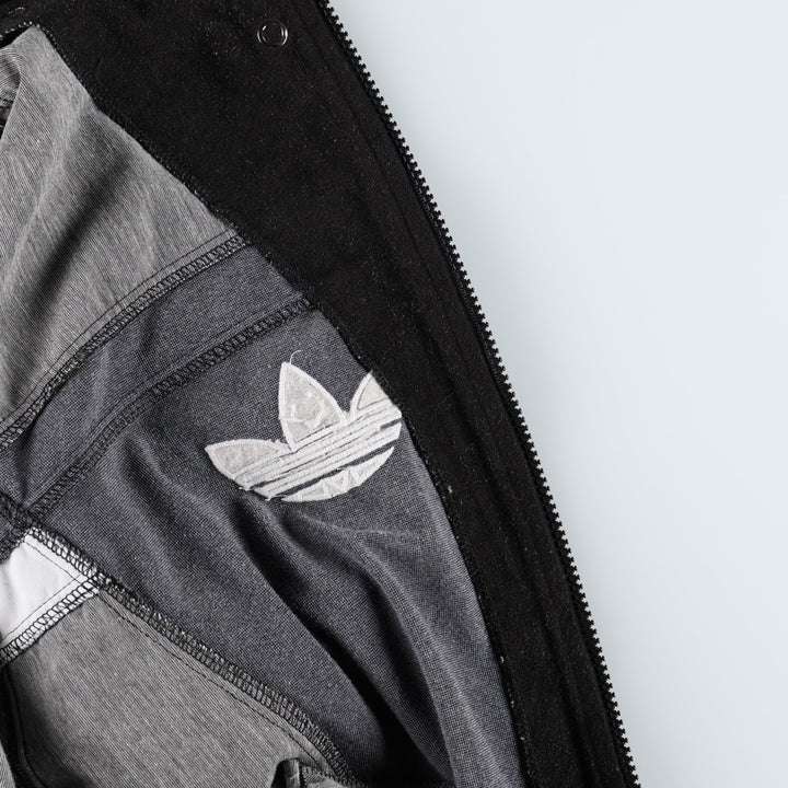 80s-90'S Adidas Trefoil Logo Velour Track Jacket, Women's Size L (approx.), Vintage unclear black type Vintage Second Hand